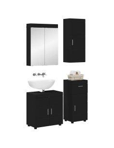 Set di mobili per il bagno TULUM Nero Legno multistrato 2