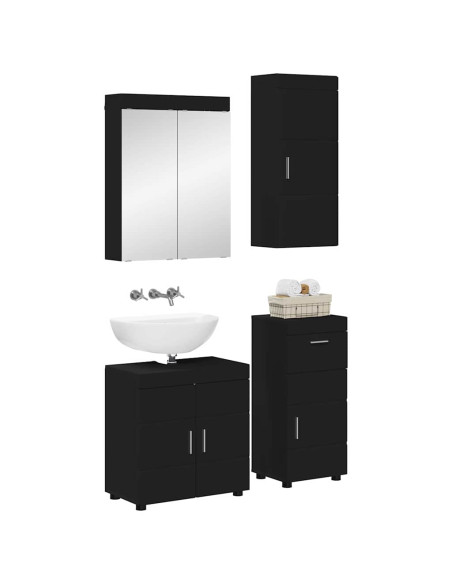 Set di mobili per il bagno TULUM Nero Legno multistrato