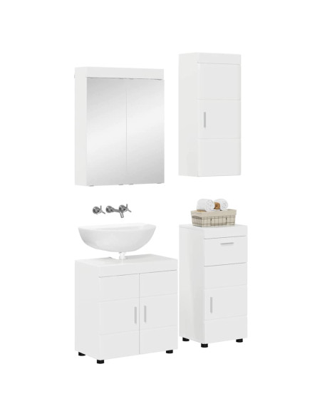 Set di mobili per il bagno con cassetto TULUM Bianco Lucido
