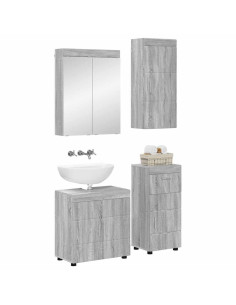Set di mobili per il bagno con cassetto TULUM Grigio Sonoma 2