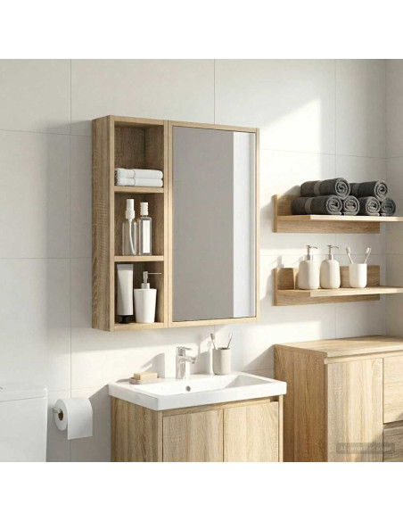 Armadio da bagno a muro Rovere Sonoma 20 x 10 x 60,5 cm