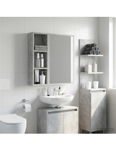 Armadio da bagno a muro Grigio Cemento 20 x 10 x 60,5 cm