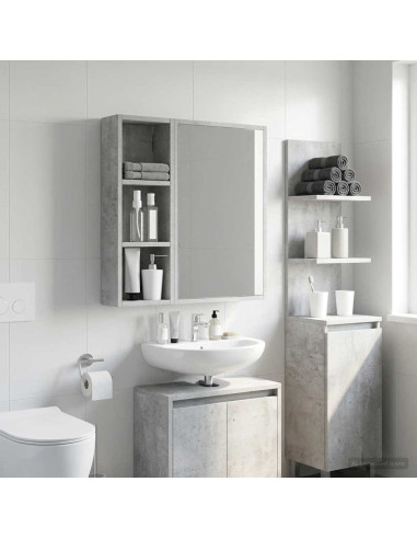Armadio da bagno a muro Grigio Cemento 20 x 10 x 60,5 cm