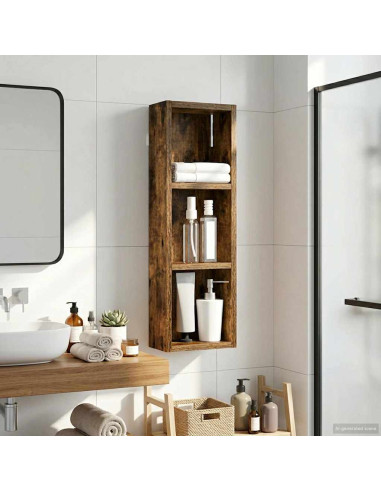 Armadio da bagno a muro Quercia Affumicata 20 x 10 x 60,5 cm