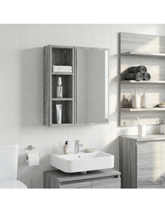 Armadio da bagno a muro Sonoma grigia 20 x 10 x 60,5 cm