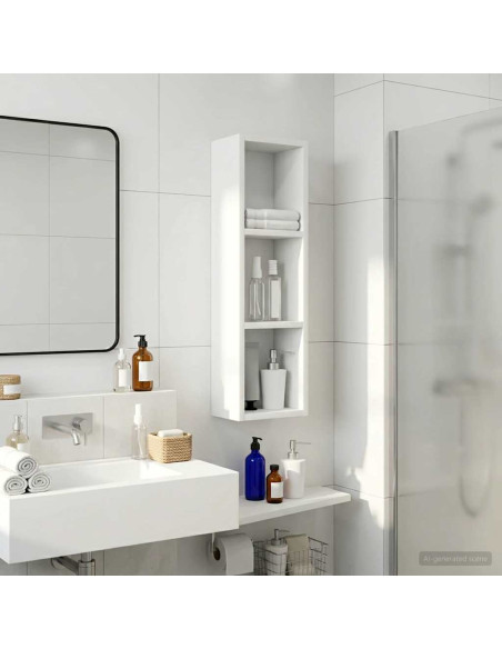 Armadio da bagno a muro con lo scaffale Bianco 20 x 14 x 70 cm
