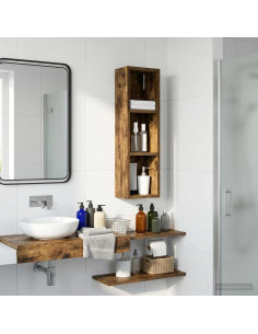 Armadio da bagno a muro Quercia Affumicata 20 x 14 x 70 cm