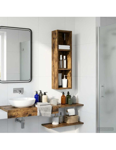 Armadio da bagno a muro Quercia Affumicata 20 x 14 x 70 cm