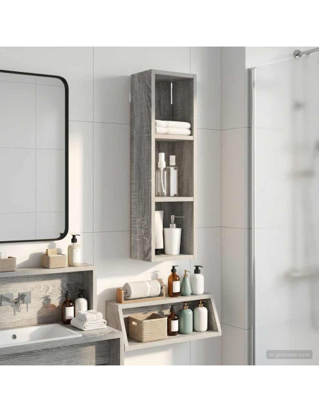 Armadio da bagno a muro Sonoma grigia 20 x 14 x 70 cm