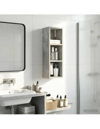 Armadio da bagno a muro Grigio Cemento 20 x 16 x 62,5 cm