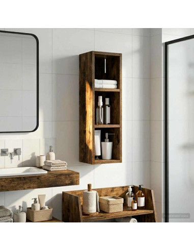 Armadio da bagno a muro Quercia Affumicata 20 x 16 x 62,5 cm