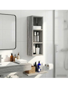 Armadio da bagno a muro Sonoma grigia 20 x 16 x 62,5 cm