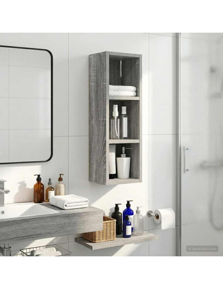Armadio da bagno a muro Sonoma grigia 20 x 16 x 62,5 cm