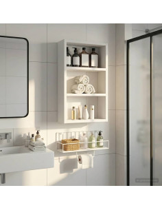 Armadio da bagno a muro con lo scaffale Bianco 30 x 10 x 50 cm