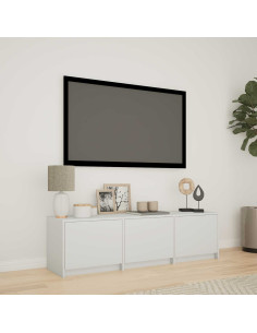Mobile TV con LED Bianco 140 x 34 x 40 cm Legno ingegnerizzato