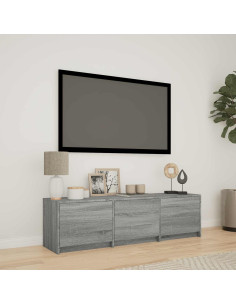 Mobile TV con LED con LED Sonoma grigia 140 x 34 x 40 cm