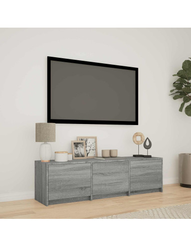 Mobile TV con LED con LED Sonoma grigia 140 x 34 x 40 cm