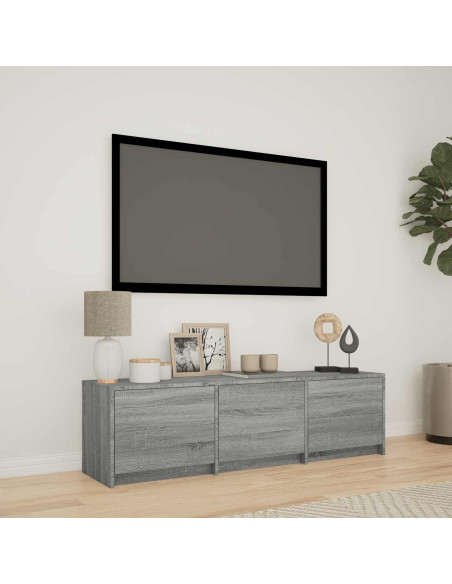 Mobile TV con LED con LED Sonoma grigia 140 x 34 x 40 cm