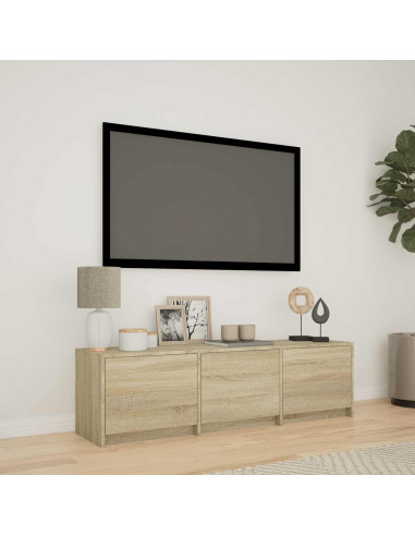 Mobile TV con LED con LED Rovere Sonoma 140 x 34 x 40 cm