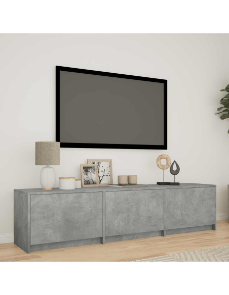 Mobile TV con LED con LED Grigio Cemento 165 x 34 x 40 cm