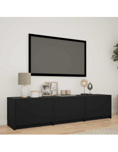 Mobile TV con LED Nero 165 x 34 x 40 cm Legno ingegnerizzato