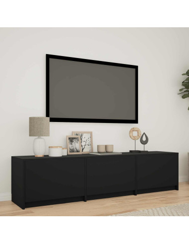 Mobile TV con LED Nero 165 x 34 x 40 cm Legno ingegnerizzato