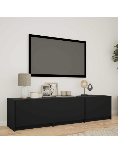 Mobile TV con LED Nero 165 x 34 x 40 cm Legno ingegnerizzato