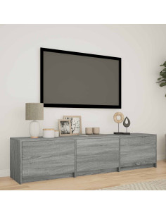 Mobile TV con LED con LED Sonoma grigia 165 x 34 x 40 cm