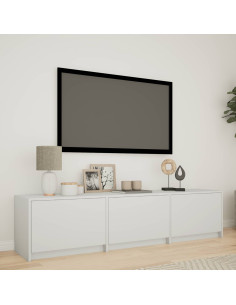 Mobile TV con LED Bianco 165 x 34 x 40 cm Legno ingegnerizzato