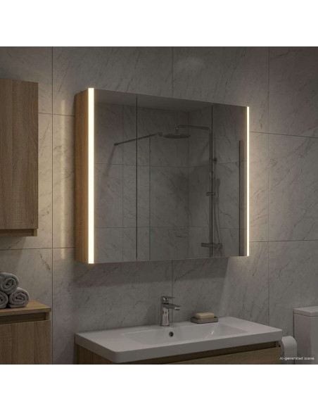 Mobiletto per specchio da bagno Rovere Sonoma