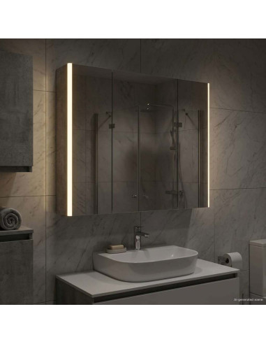 Mobiletto per specchio da bagno Grigio cemento