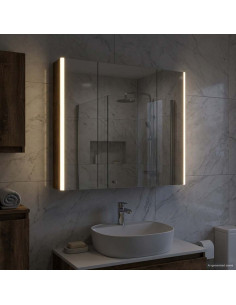 Mobiletto per specchio da bagno Rovere fumé 83,5 x 15,5 x 70 cm