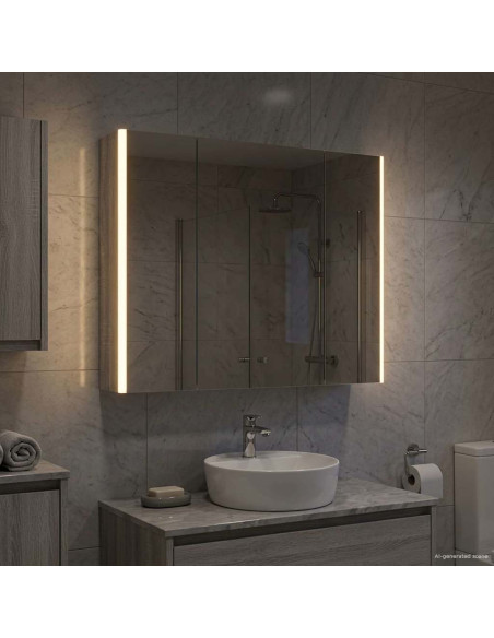 Mobiletto per specchio da bagno Grigio Sonoma