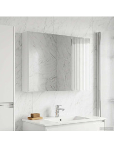 Mobiletto per specchio da bagno Bianco 103,5 x 15,5 x 70 cm