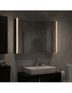 Mobiletto per specchio da bagno Rovere Nero