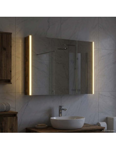 Mobiletto per specchio da bagno Rovere fumé