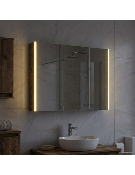 Mobiletto per specchio da bagno Rovere fumé