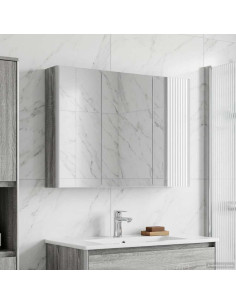 Mobiletto per specchio da bagno Grigio Sonoma