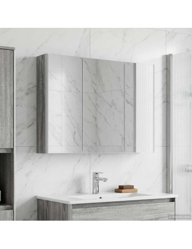 Mobiletto per specchio da bagno Grigio Sonoma
