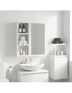 Armadio da bagno a muro con lo scaffale Bianco 20 x 10 x 50 cm