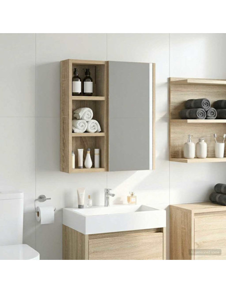 Armadio da bagno a muro Rovere Sonoma 20 x 10 x 50 cm