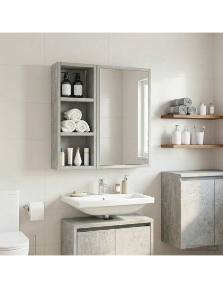 Armadio da bagno a muro Grigio Cemento 20 x 10 x 50 cm