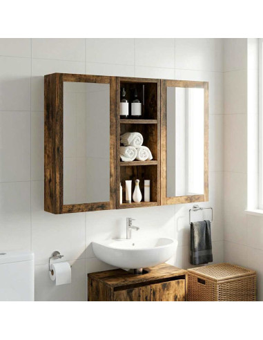 Armadio da bagno a muro Quercia Affumicata 20 x 10 x 50 cm