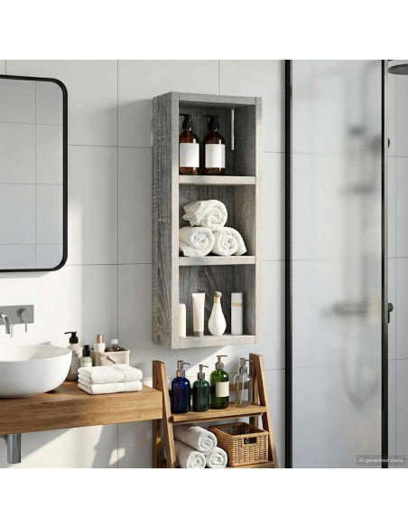 Armadio da bagno a muro Sonoma grigia 20 x 10 x 50 cm