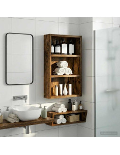 Armadio da bagno a muro Quercia Affumicata 30 x 10 x 50 cm