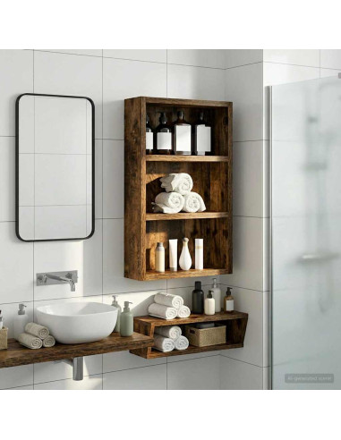 Armadio da bagno a muro Quercia Affumicata 30 x 10 x 50 cm