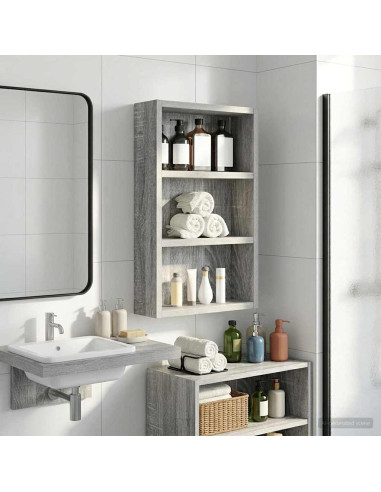 Armadio da bagno a muro Sonoma grigia 30 x 10 x 50 cm