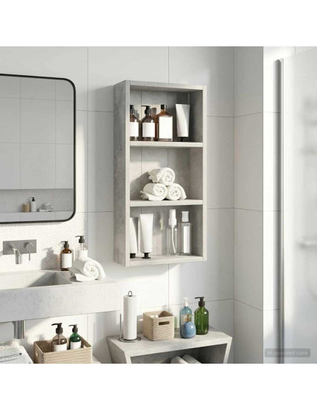 Armadio da bagno a muro Grigio Cemento 30 x 10 x 60,5 cm