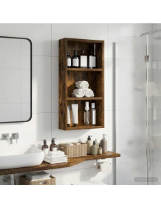 Armadio da bagno a muro Quercia Affumicata 30 x 10 x 60,5 cm