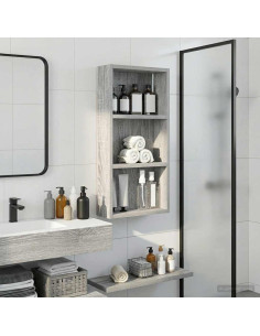 Armadio da bagno a muro Sonoma grigia 30 x 10 x 60,5 cm